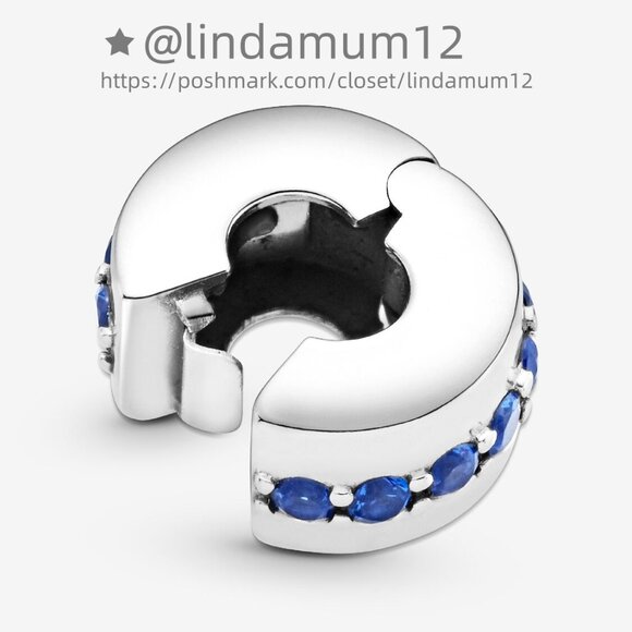 Pandora Blue Sparkle Clip Charm - Picture 3 of 6